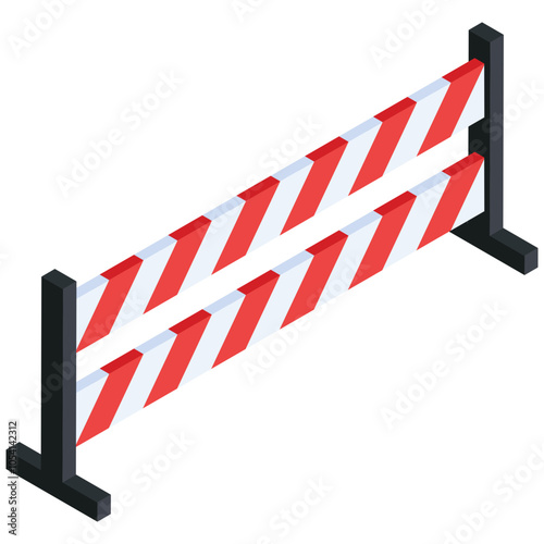 Construction Barrier isometric Icon