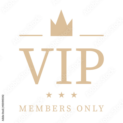 For premium persons VIP card invitation badge sticker with text. Flat style. Vector illustration.