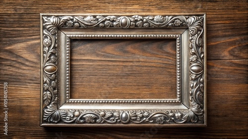 Vintage silver-plated antique picture frame isolated on white background