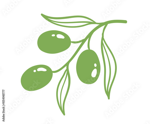 Vector illustration of a branch of olives