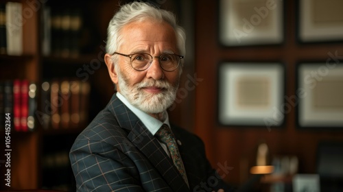 Elderly Gentleman in Suit and Glasses