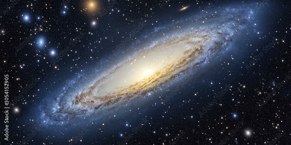 Fototapeta premium Spiral Galaxy in Deep Space: A Celestial Tapestry
