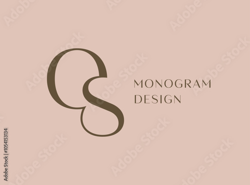 OS letter logo icon design. Classic style luxury initials monogram.