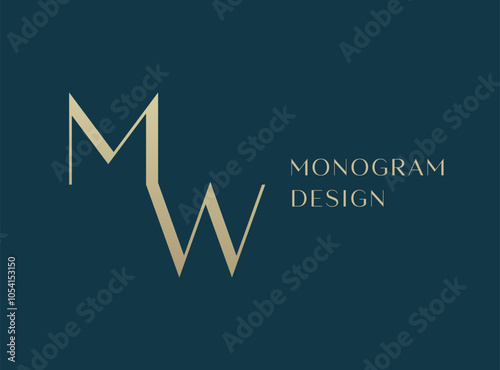 MW letter logo icon design. Classic style luxury initials monogram. photo