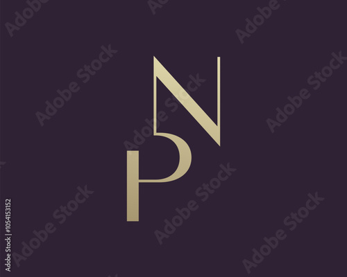 NP or PN letter logo icon design. Classic style luxury initials monogram.
