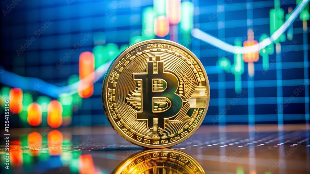 Bitcoin stock growth Investment in virtual assets Investment platform with charts Background Bitcoin stock growth Investment in virtual assets Investment platform with charts Background