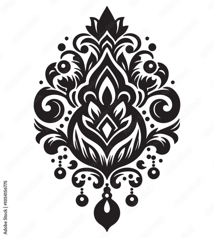 Ornaments silhouette vector illustrations Ornaments silhouette vector illustrations