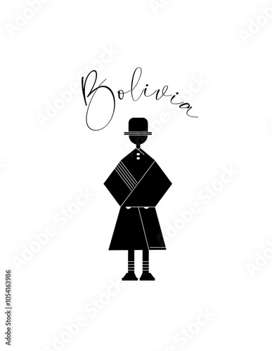 Bolivia Indigenous Illustration B+W AF
