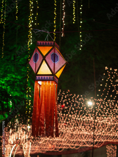 Diwali decorative lamps  or Akash Kandil or Lantern lights. Festive season in Mumbai during Diwali. photo