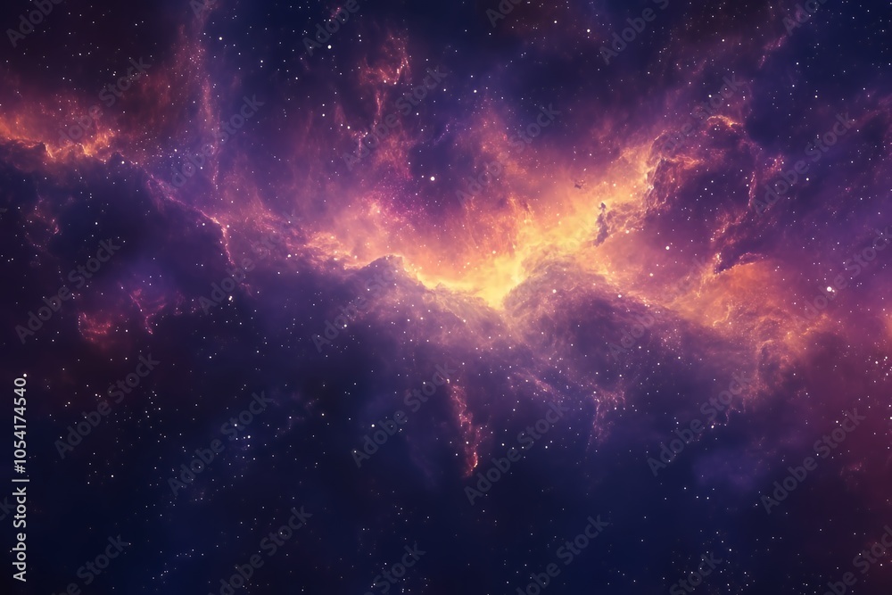 Fototapeta premium Cosmic Nebula with Stars and Gas Clouds