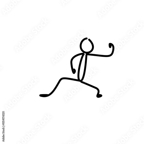 Stickman in Kung Fu Action Pose  
