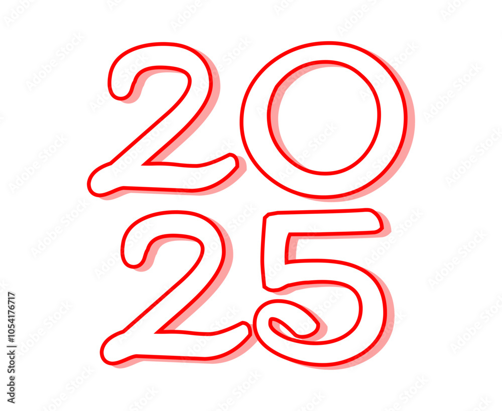 Fototapeta premium 2025 Happy New Year Design Number Vector Abstract Symbol Illustration