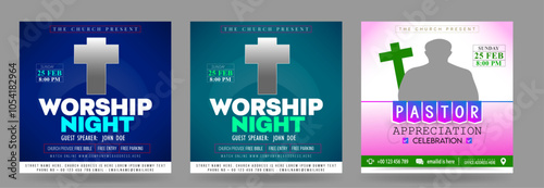 Church conference social media post or worship square flyer banner