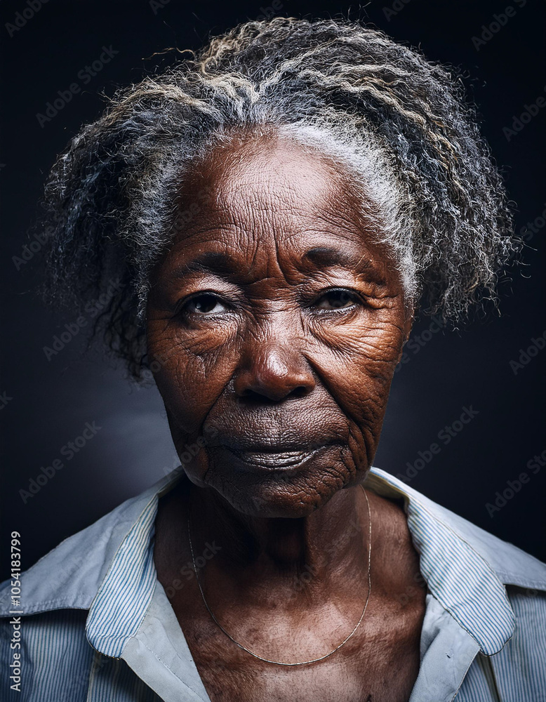 Emotional Portrait of Old Retired Woman Face Emotional Portrait of Old Retired Woman Face