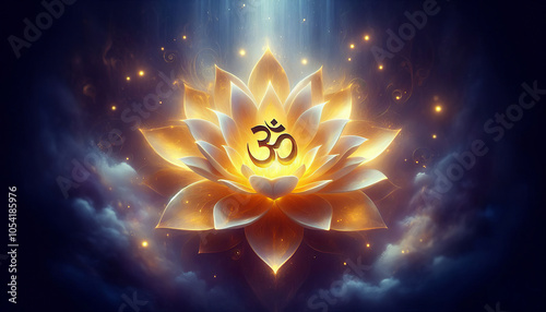 3532_OM symbol on lotus flower