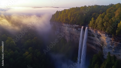 Dense Forests and Waterfalls on the Cumberland Plateau in Tennessee photo