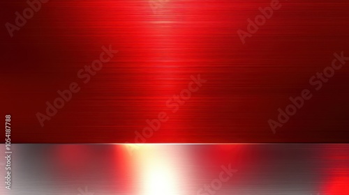 A bold red metallic background with a polished sheen and deep shadows, offering a sophisticated and sleek aesthetic.