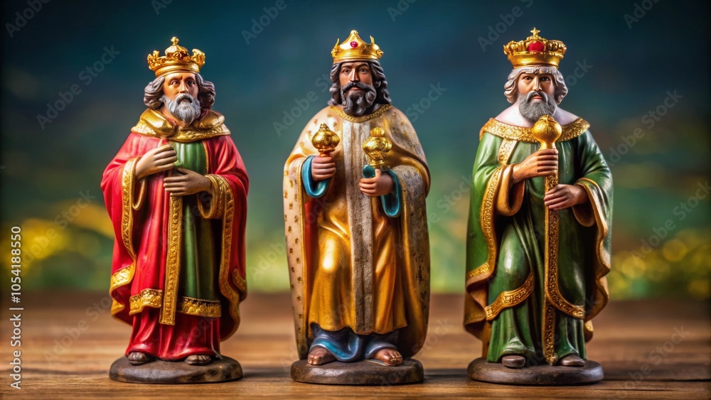Obraz premium Three wise men figurines for christmas nativity displays and holiday decor