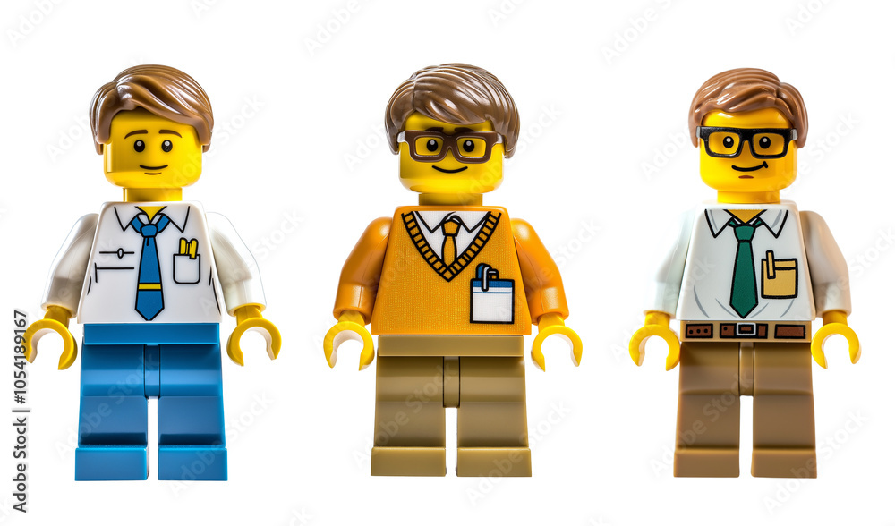 Naklejka premium Set of 3 lego figures. Office workers