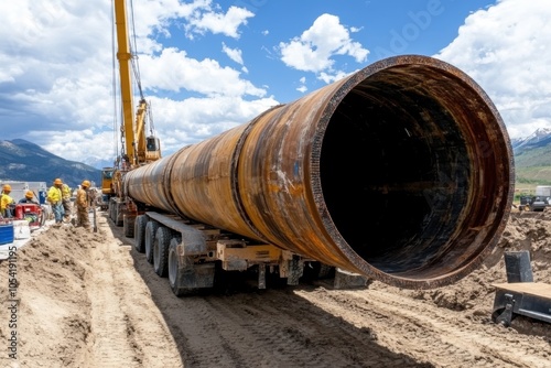 Wallpaper Mural Pipeline Construction Side Angle Image Torontodigital.ca