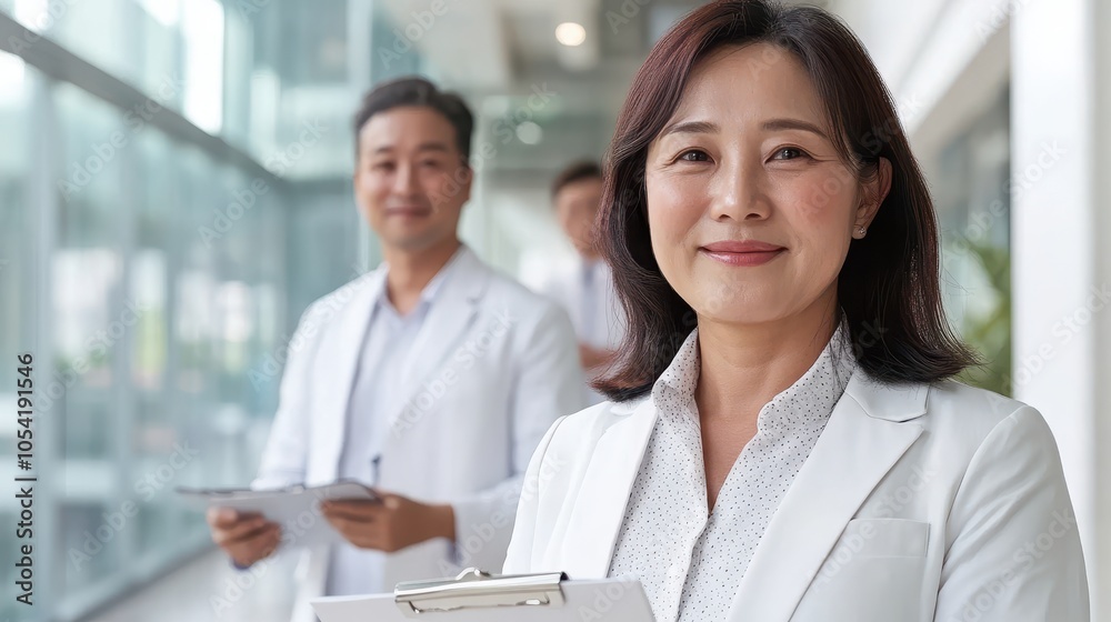 Obraz premium Professional Asian Woman in Medical Environment