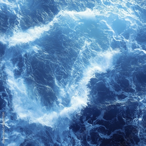 Ocean Waves: Blue Water Texture and Whitecaps