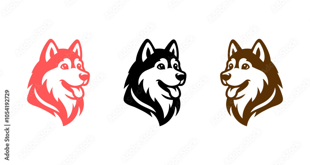 Fototapeta premium Husky Dog Head Silhouette Vector Art Design image