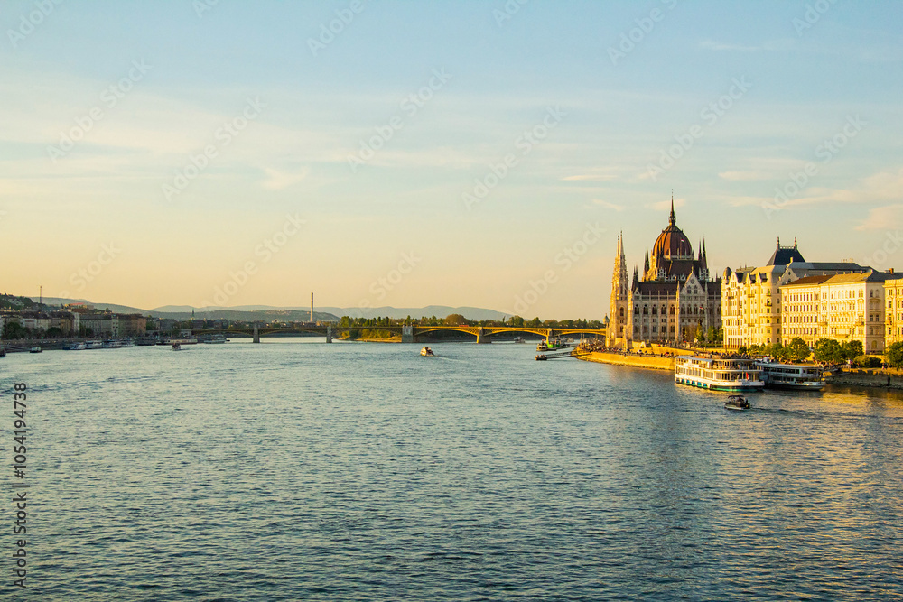 Fototapeta premium Budapest parliament seen from the Buda side of Danube river