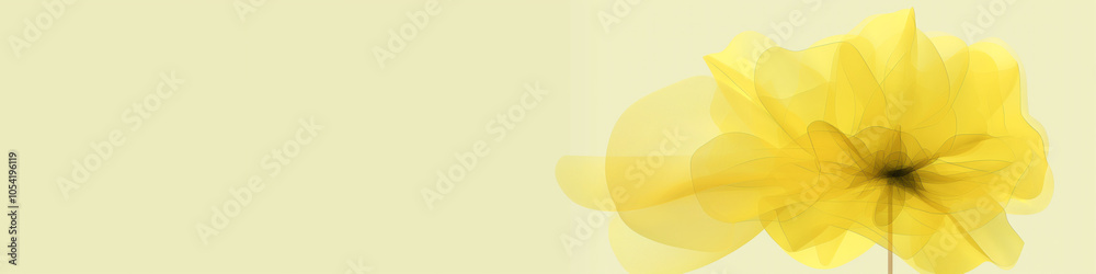 Fototapeta premium Fancy Yellow Flower, Stylish Abstract Floral Painting. Peace, Happiness, Modern Luxury, Feminine Energy. Enlightenment, Mindfulness, Mental Wellness, Therapy. Premium Cosmetic, Fragrance, Wellbeing