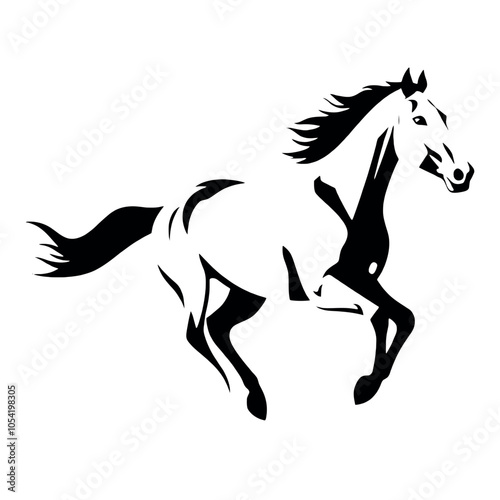 a racing horse are run super speed minimalist and simple vector silhouette, black color silhouette