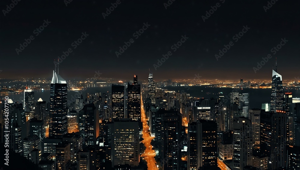 Fototapeta premium Nighttime cityscape view.