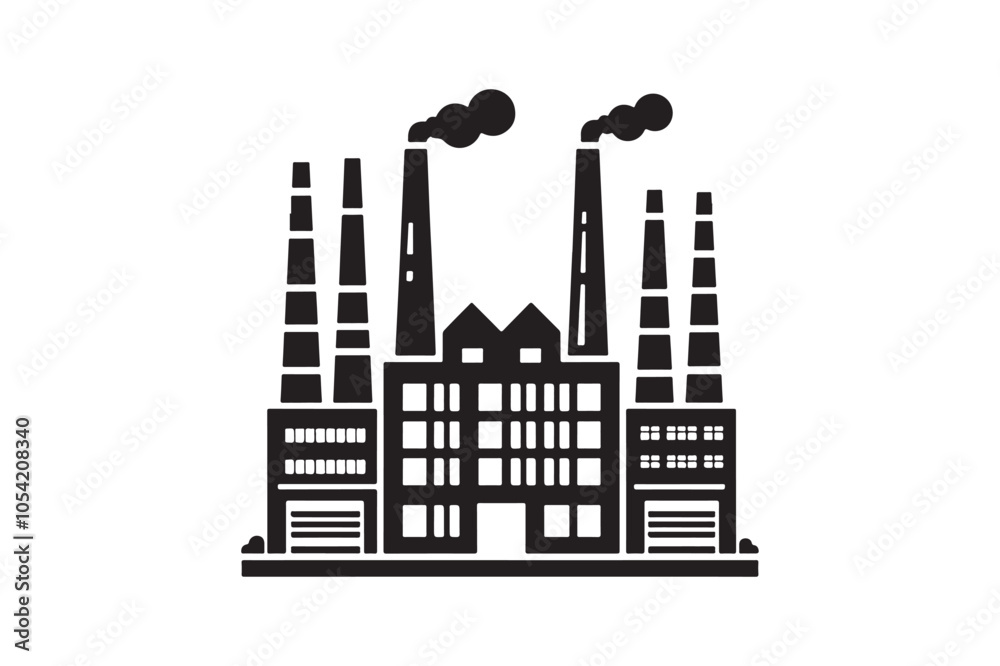 Obraz premium Large chemical plant icon 128.eps