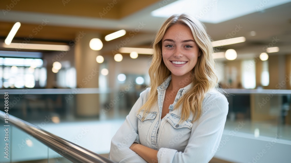 Obraz premium The Young Woman Smiling Confidently