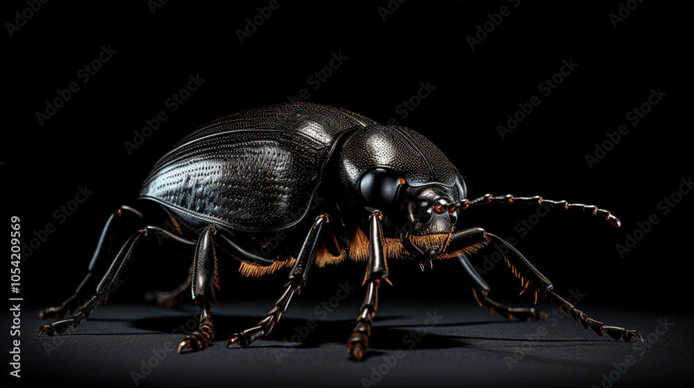 Fototapeta premium the bug on a black background
