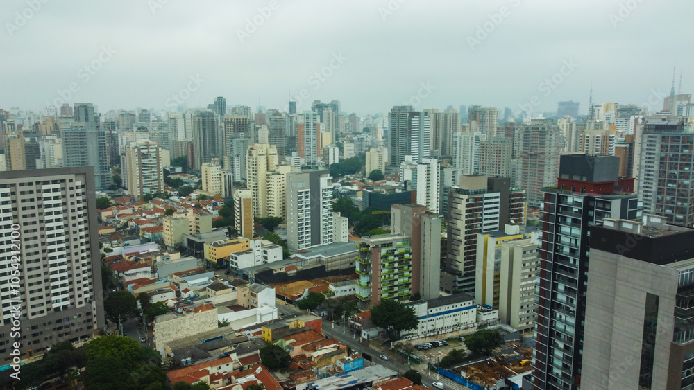 Fototapeta premium Visão aérea de prédios em uma região residencial da cidade de são paulo, sp, brasil