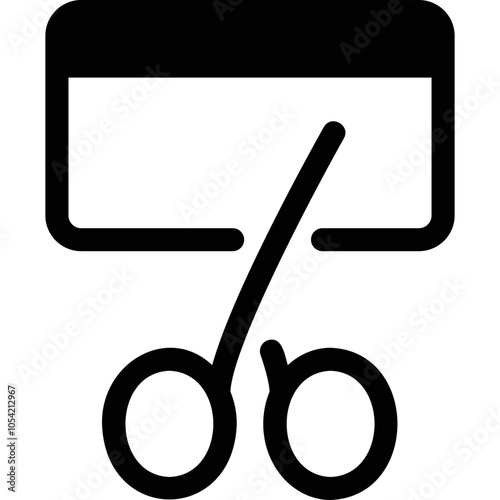 Simple vector icon bank card, scissors