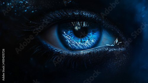 Close-Up of Blue Eye with Stunning Detail and Texture