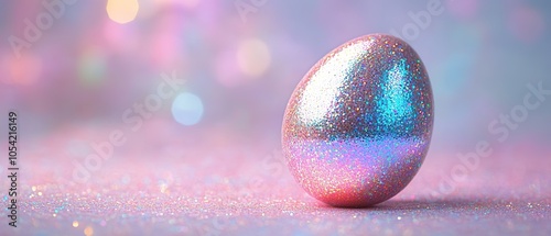 Egg on pink background. Easter concept.	
