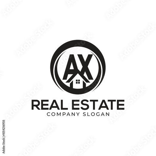 AX Real Estate Logo template
