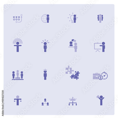 Universal business management and human resources icon set. Universal icons for web and mobile. Vector.