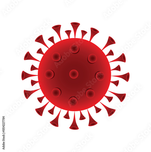 Red Virus vector illustration on white isolated