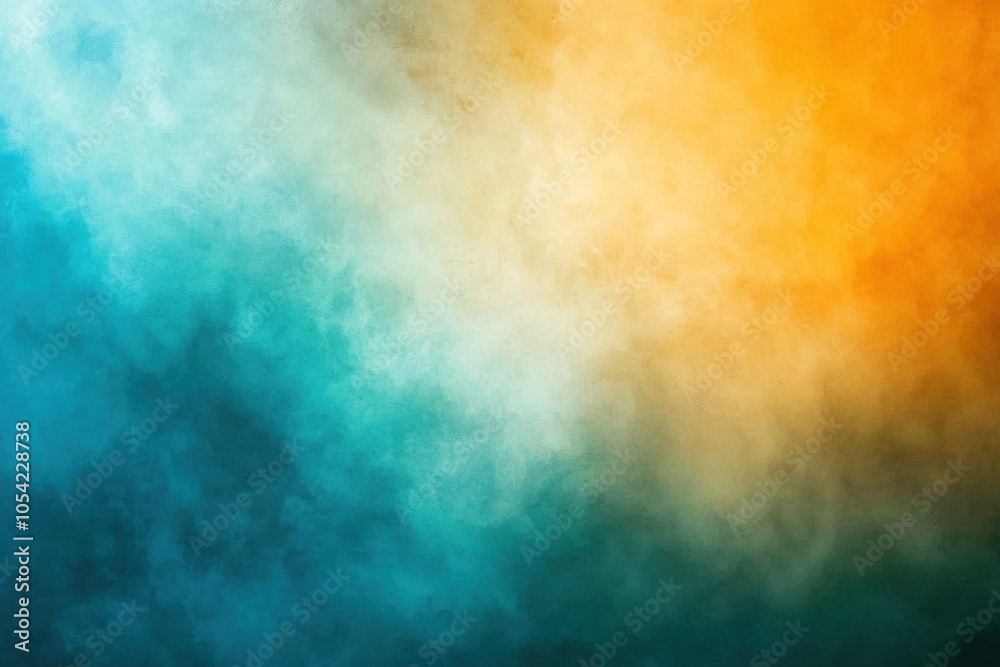 Obraz premium Lively aquamarine, azure, and amber gradient backdrop featuring gentle blur, textured surface ideal for poster, banner, or website design