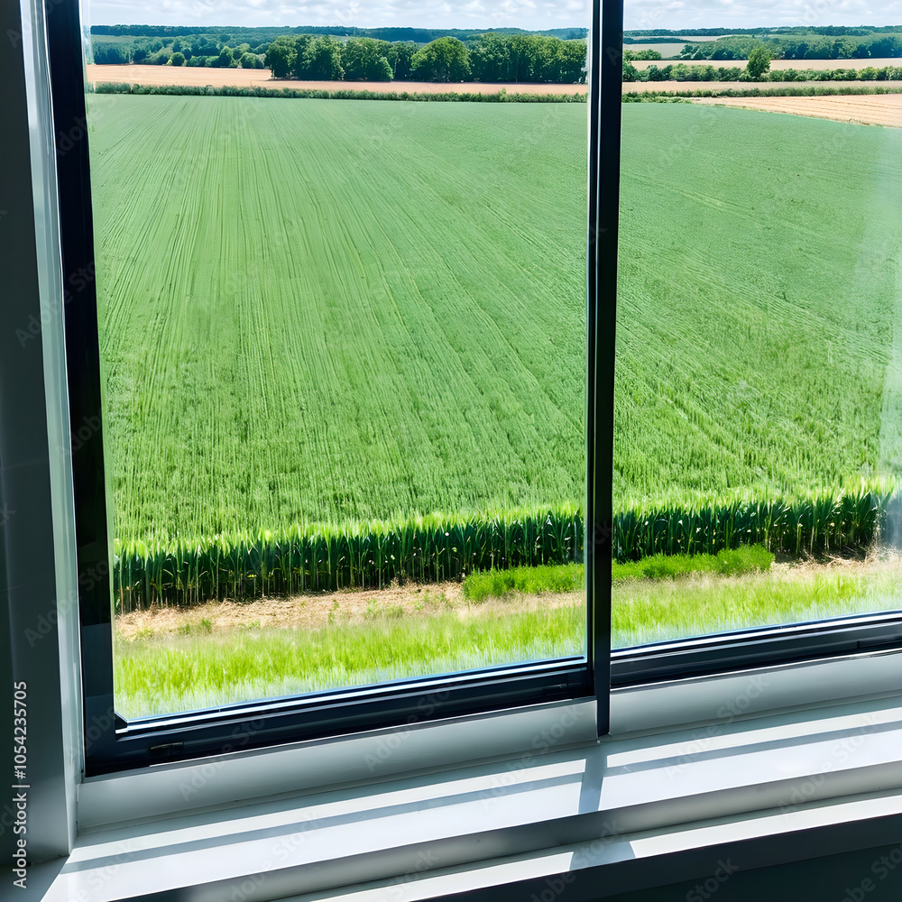 window with view of field