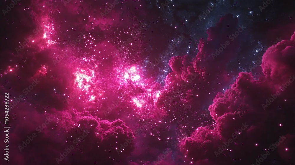 Vivid pink fireworks burst and dance across the canvas of the night sky, momentarily illuminating the darkness. Vivid pink fireworks burst and dance across the canvas of the night sky, momentarily illuminating the darkness.