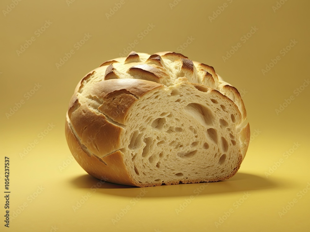 Fototapeta premium Freshly Baked White Bread Loaf - Close-up Photography