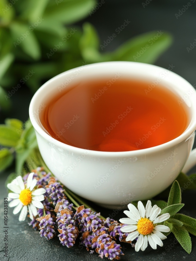 Herbal tea with fresh flowers Herbal tea with fresh flowers