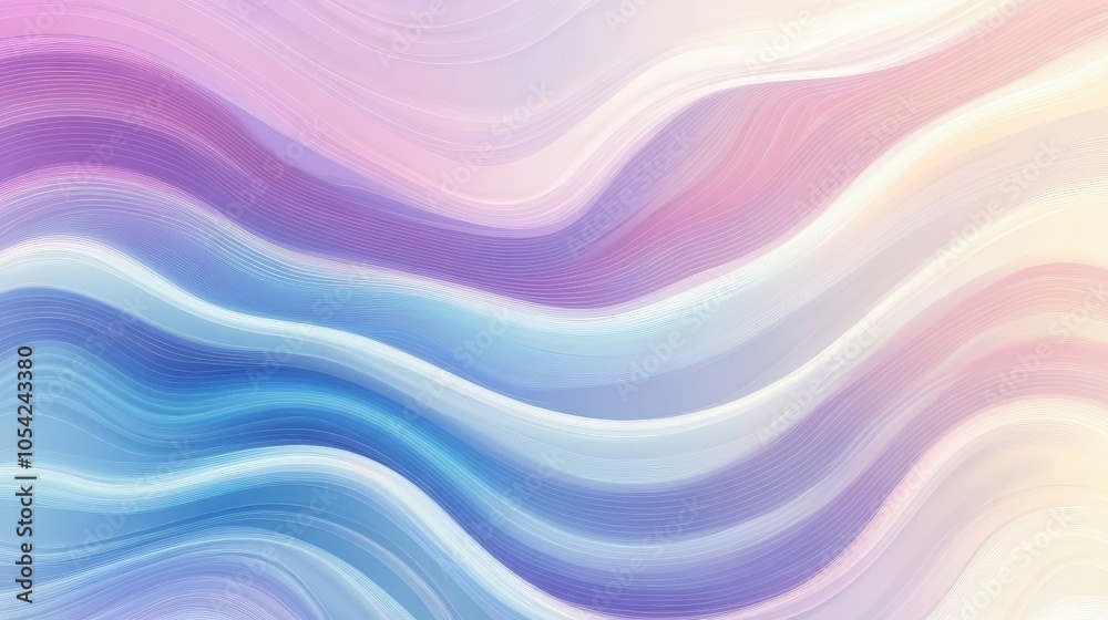 Obraz premium Abstract Wavy Background with Pastel Colors