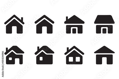 Silhouette and line are house icon, logos vector