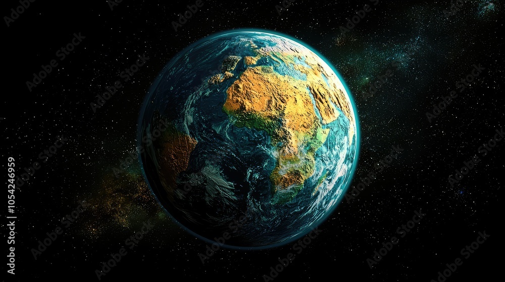 Naklejka premium Artistic Representation of a Distant Exoplanet