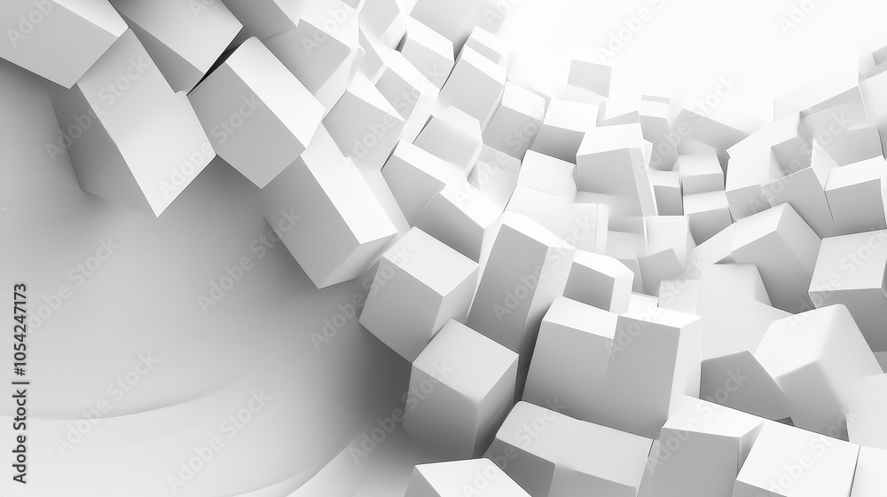 Fototapeta premium Abstract White Geometric Shapes Background